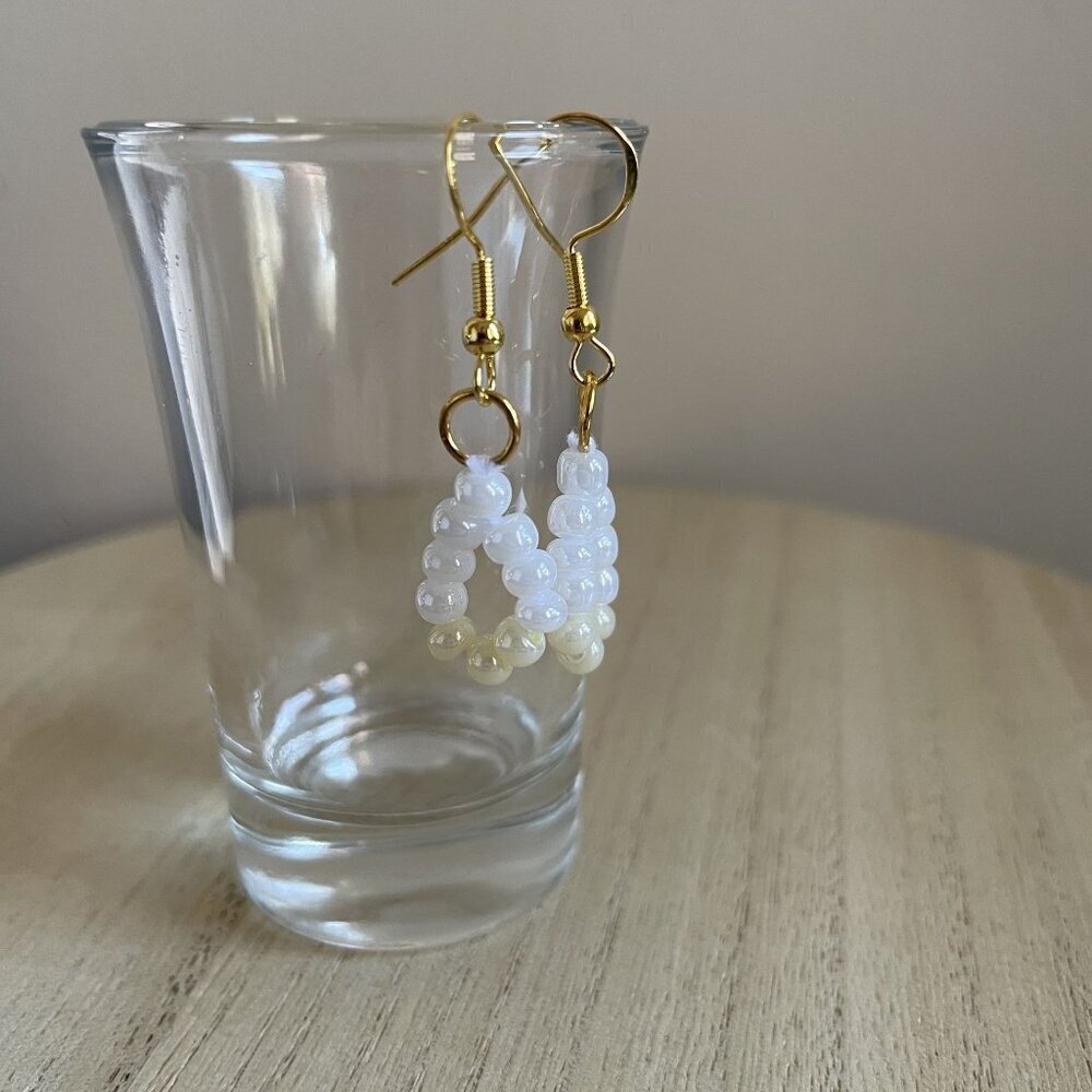 Aziza Beaded Earrings, boho, chic, handmade, casual, gold, silver, delicate, lig